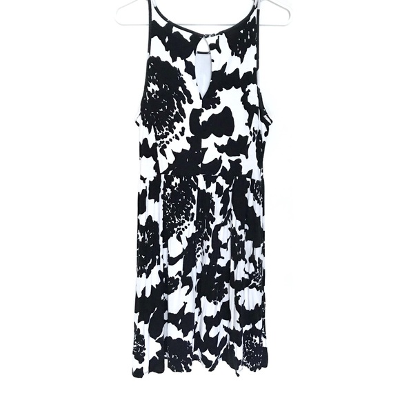 Loft Floral Midi Dress Navy Small - Picture 4 of 4